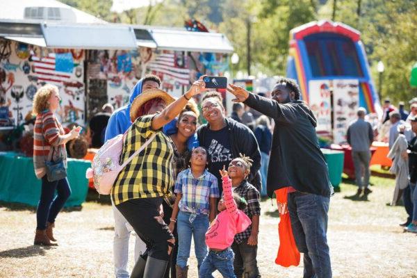 family taking a selfie at the Apple Festival